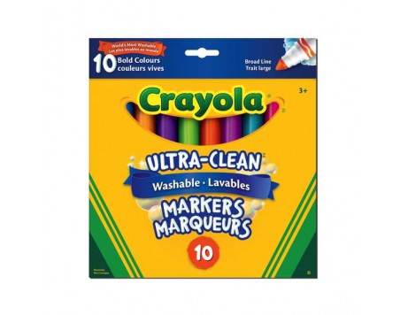 Crayola 10 Marqueurs Lavables Trait Large C Vives