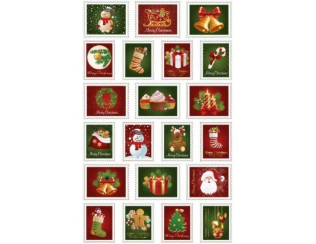 Autocollants Cooky Timbres Noel