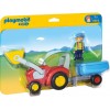 Playmobil 6964 1-2-3 Fermier avec tracteur et remorque