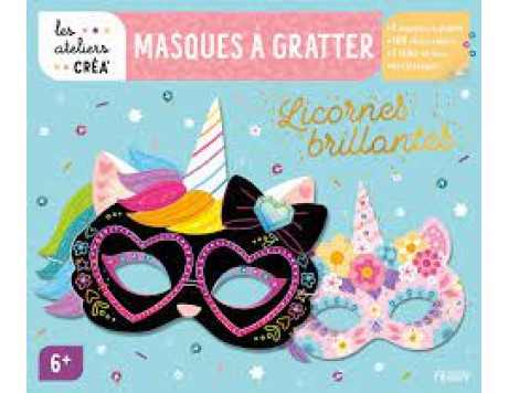 Masques A Gratter - Licornes Brillantes