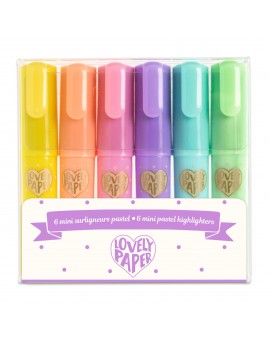 6 Crayons Mini Surligneurs - Pastel